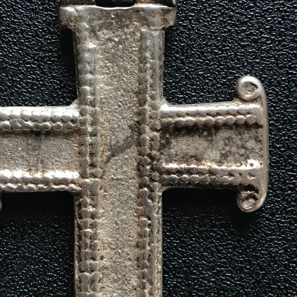 Studded Ethiopian Silver Cross Pendant - Picture 5 of 7